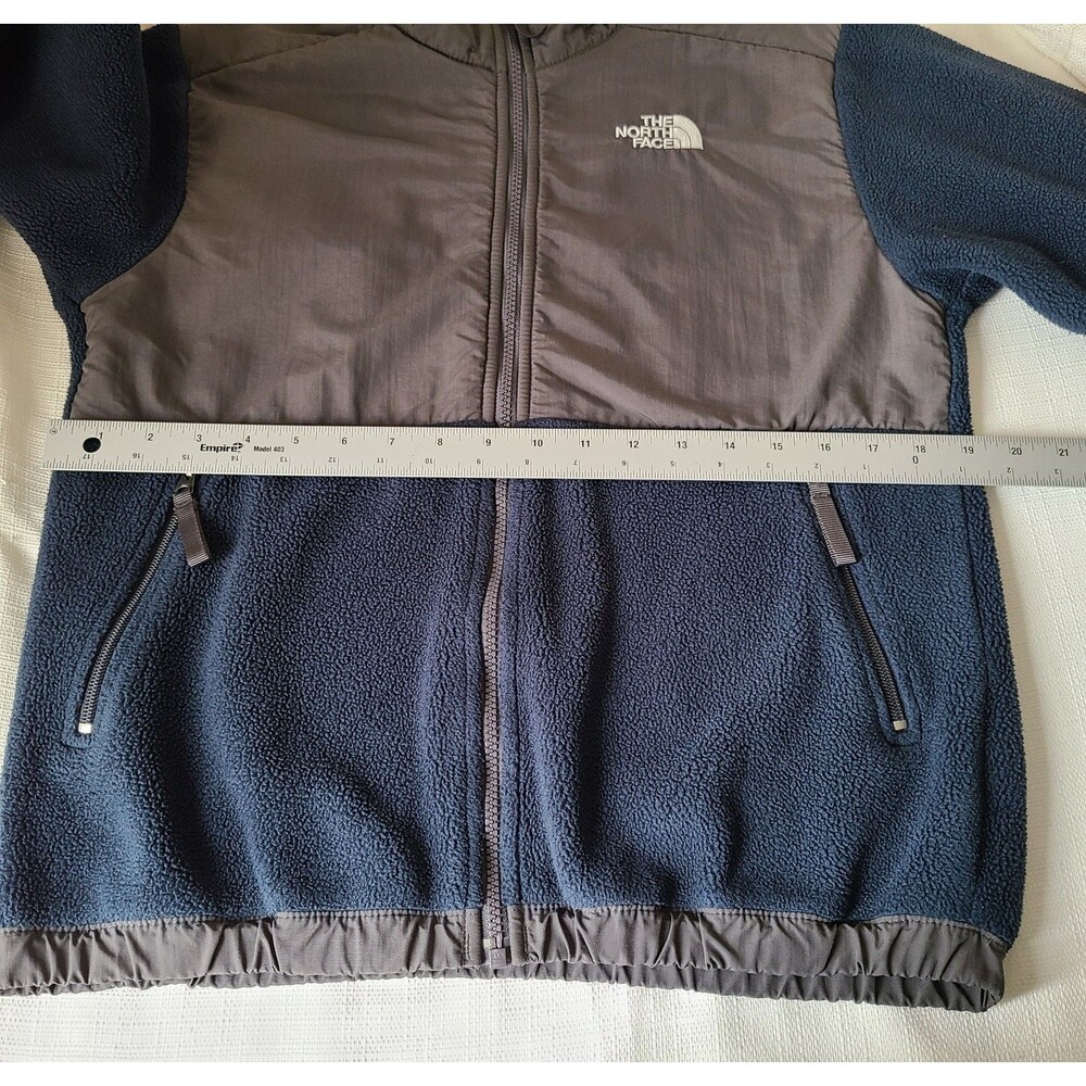 The North Face Denali Fleece Jacket Boys Large Blue Gray Polartec Full Zip - Picture 8 of 9